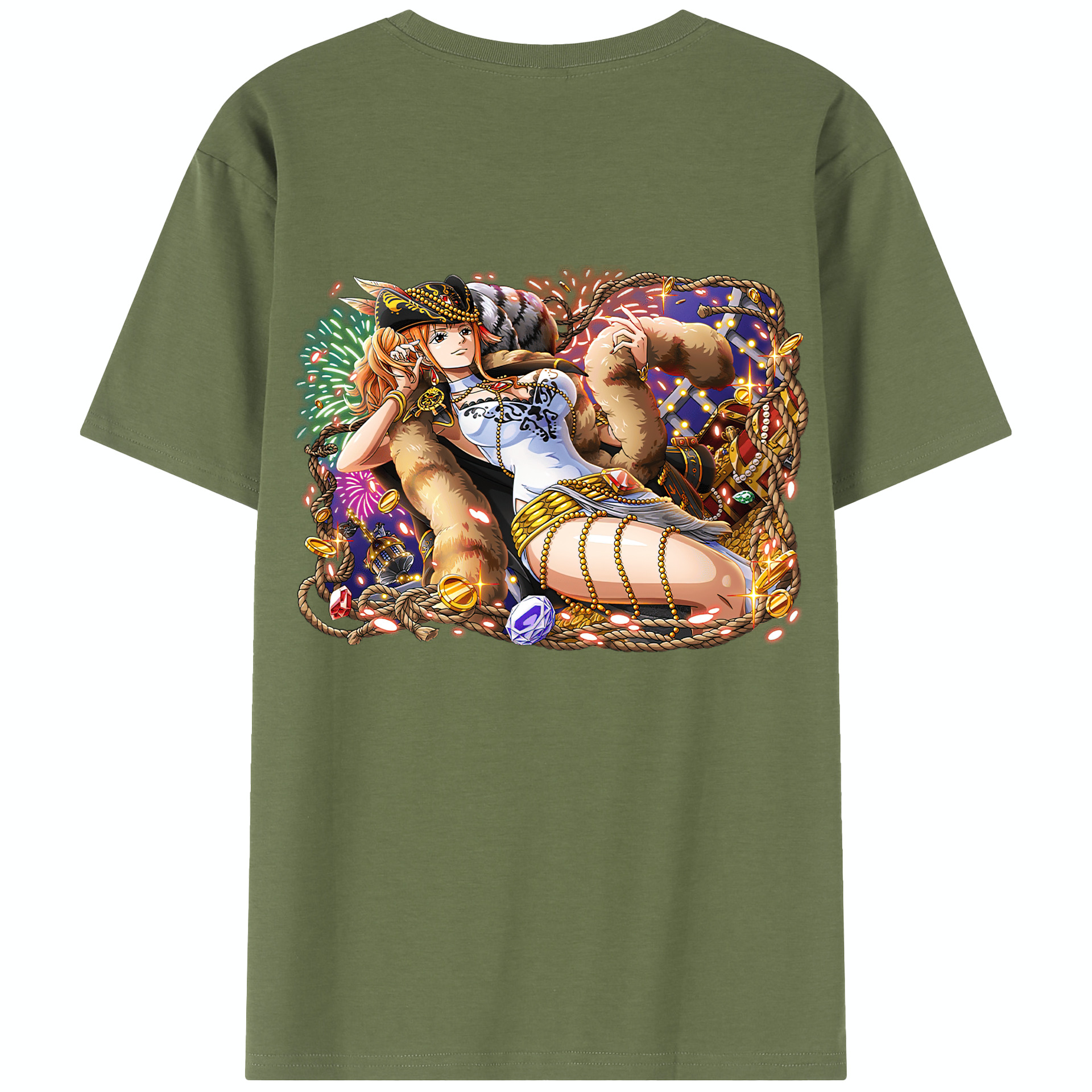 ワンピース ナミ ONE PIECE Nami 綿100％半袖Tシャツ（背面プリント）